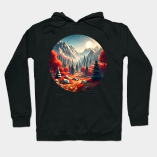 Polygonal Reddish Autumn Forest Hoodie